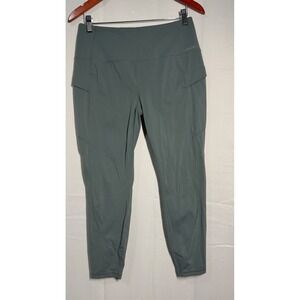 Eddie Bauer Womens Cargo Capris Leggings Pants Grey Size L Highrise